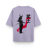 Black Samurai Bushi Oversized Lavender Graphic T-Shirt
