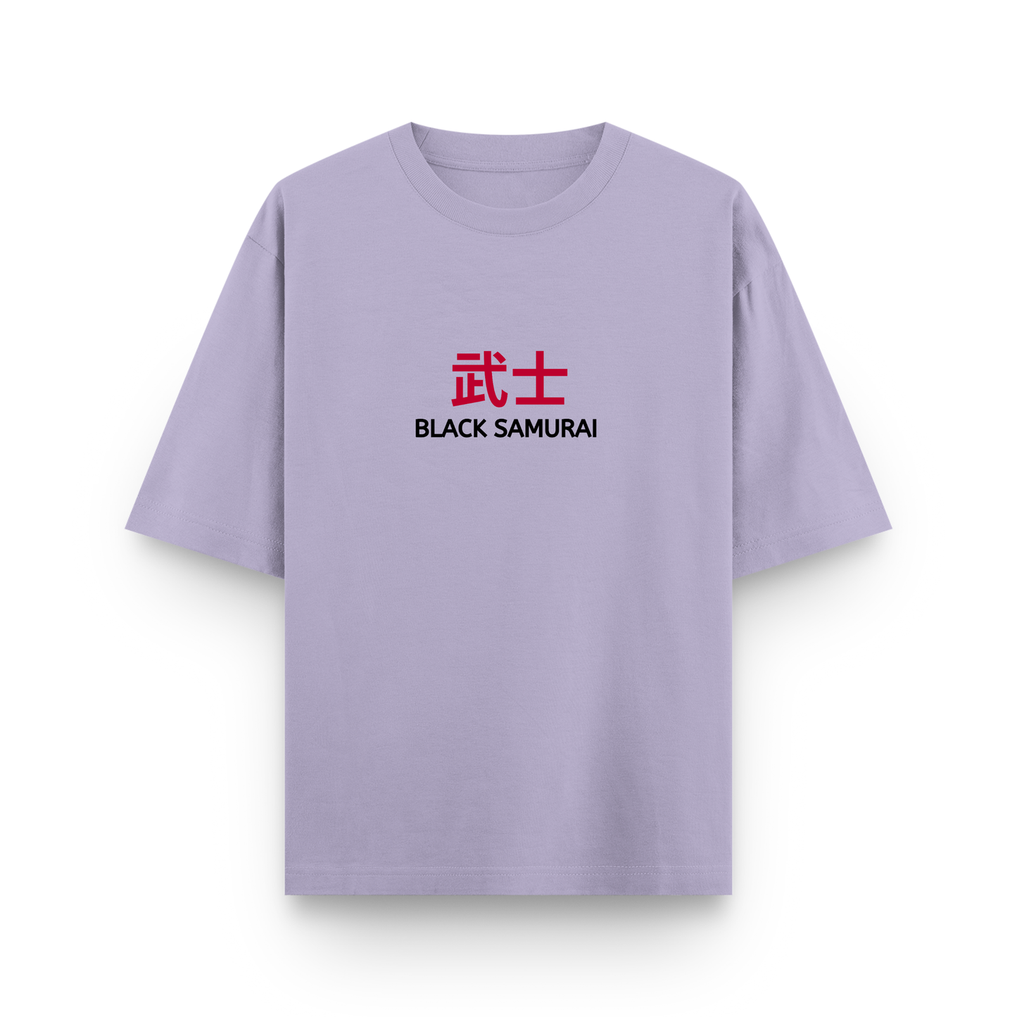 Black Samurai Bushi Oversized Lavender Graphic T-Shirt