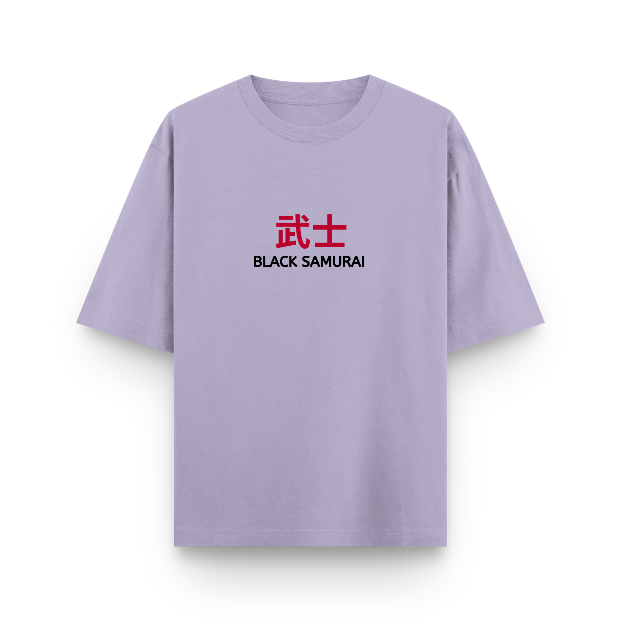 Black Samurai Bushi Oversized Lavender Graphic T-Shirt