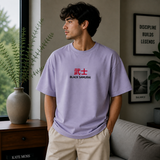 Black Samurai Bushi Oversized Lavender Graphic T-Shirt