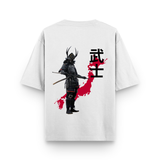 Black Samurai Bushi Oversized White Graphic T-Shirt