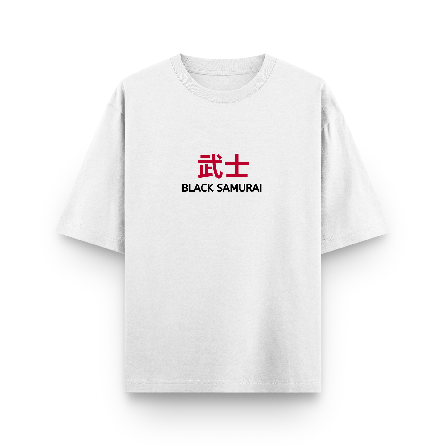 Black Samurai Bushi Oversized White Graphic T-Shirt
