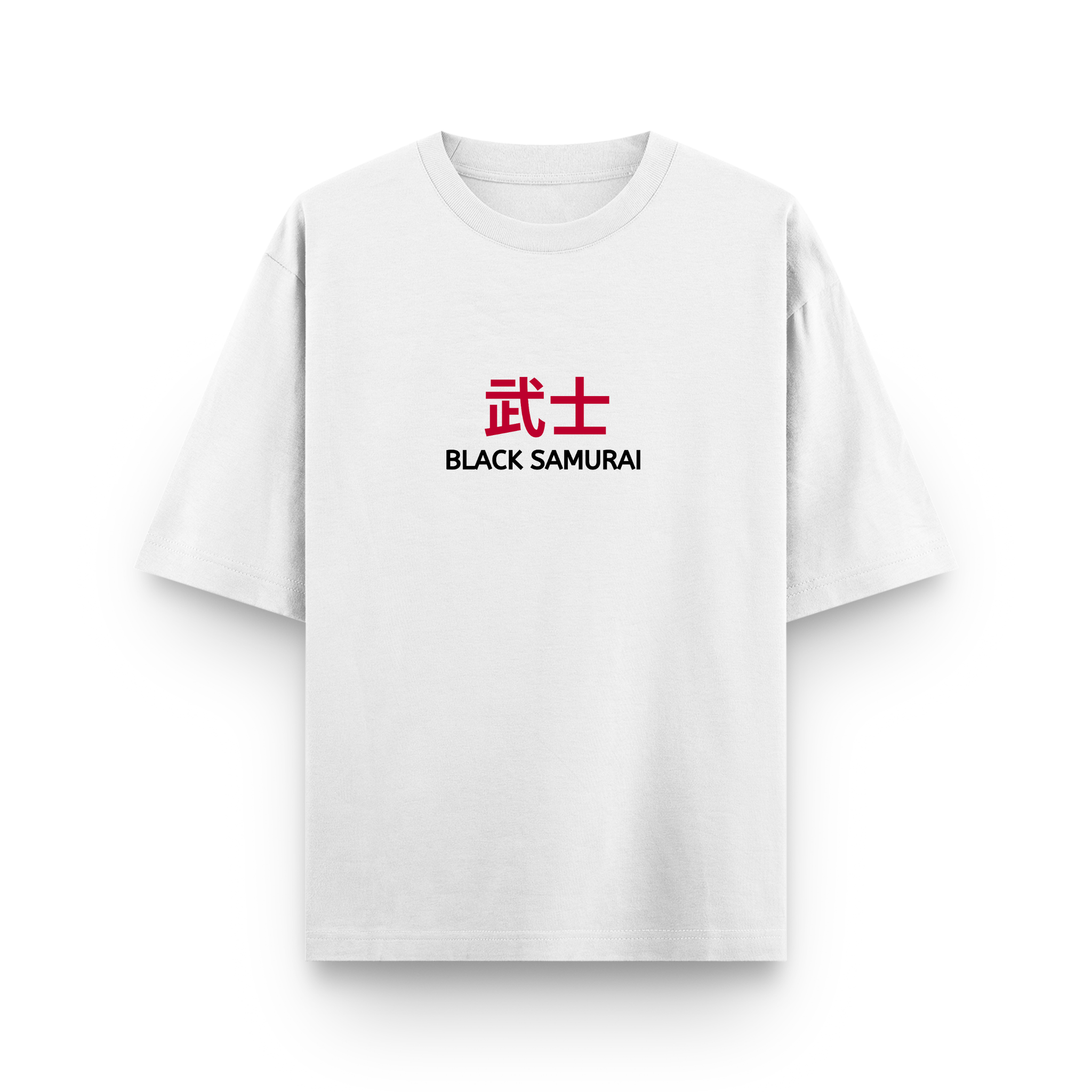 Black Samurai Bushi Oversized White Graphic T-Shirt