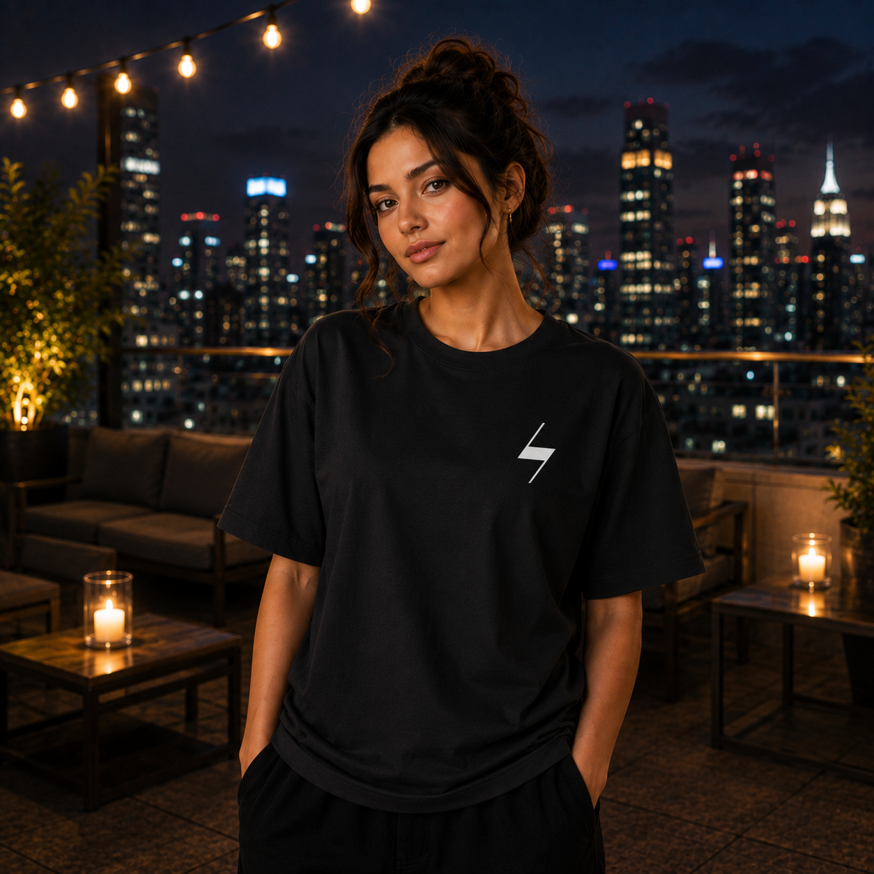 Black Signature Oversized Cotton Unisex T shirt
