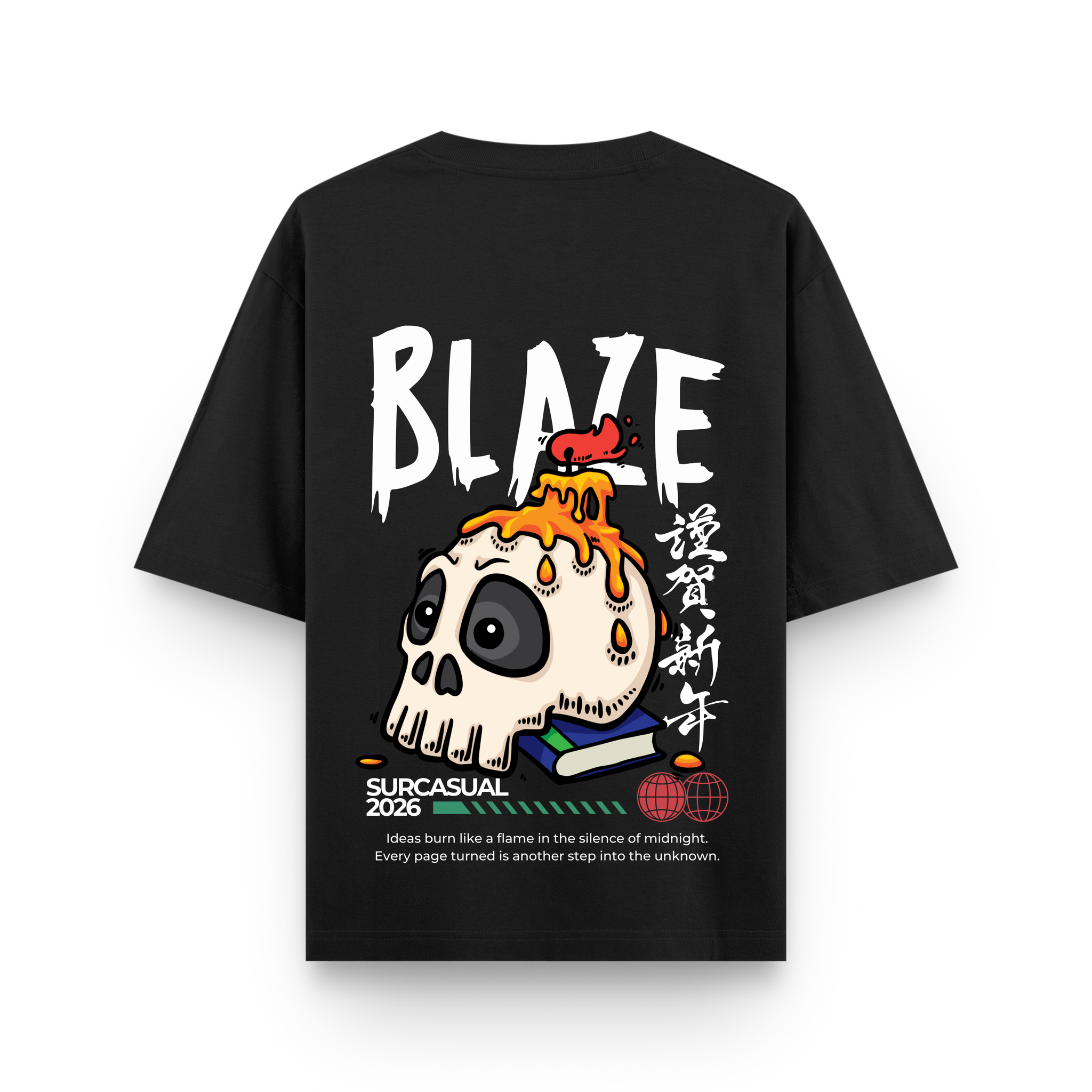 Brain On Fire Oversized Black Streetwear T-Shirt
