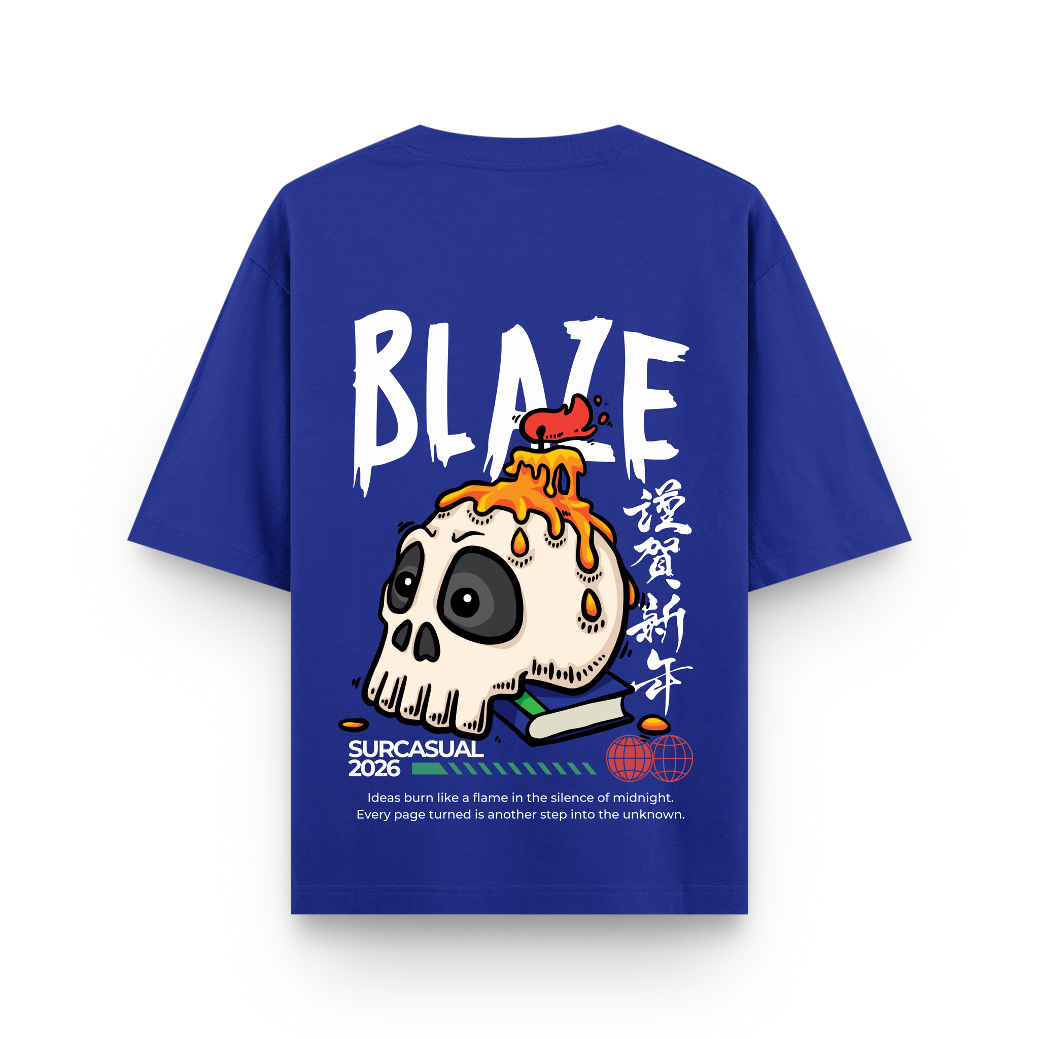 Brain On Fire Oversized Royal Blue Streetwear T-Shirt