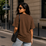Brown Plain Oversized Cotton T-Shirt Unisex – Blank Essential