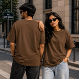 Brown Plain Oversized Cotton T-Shirt Unisex – Blank Essential