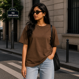 Brown Plain Oversized Cotton T-Shirt Unisex – Blank Essential
