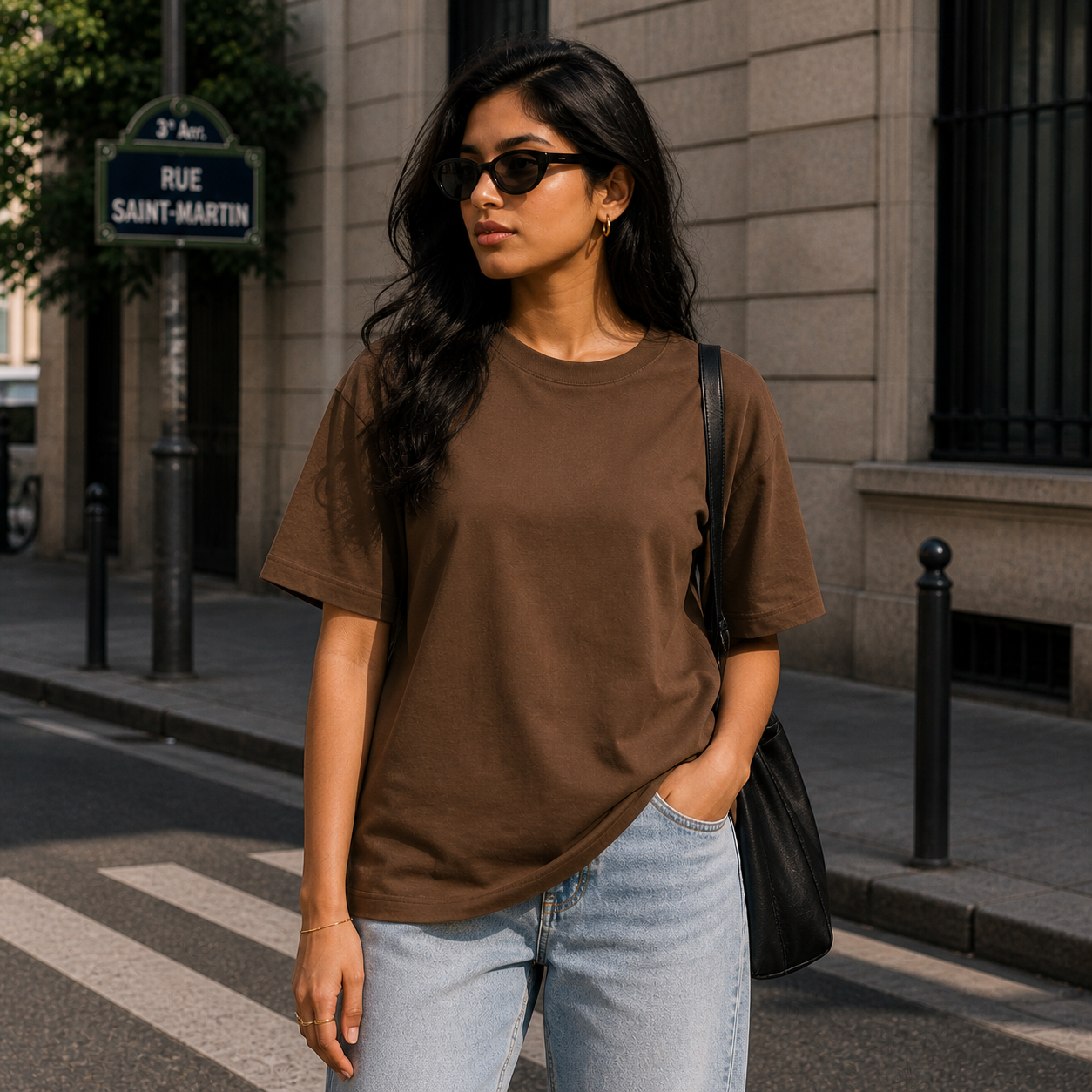 Brown Plain Oversized Cotton T-Shirt Unisex – Blank Essential