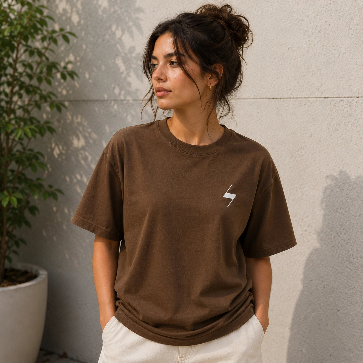 Brown Signature Oversized Cotton Unisex T shirt