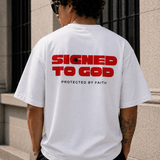 STG Signed to God Oversized Printed White T-Shirt