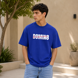 Dominate Fearlessness Oversized Cotton T shirt Royal Blue