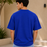 Dominate Fearlessness Oversized Cotton T shirt Royal Blue