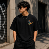 Skate and Destroy Skeleton Oversized Black Graphic T-Shirt