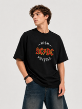 AC/DC High Voltage Oversized Black Graphic T-Shirt