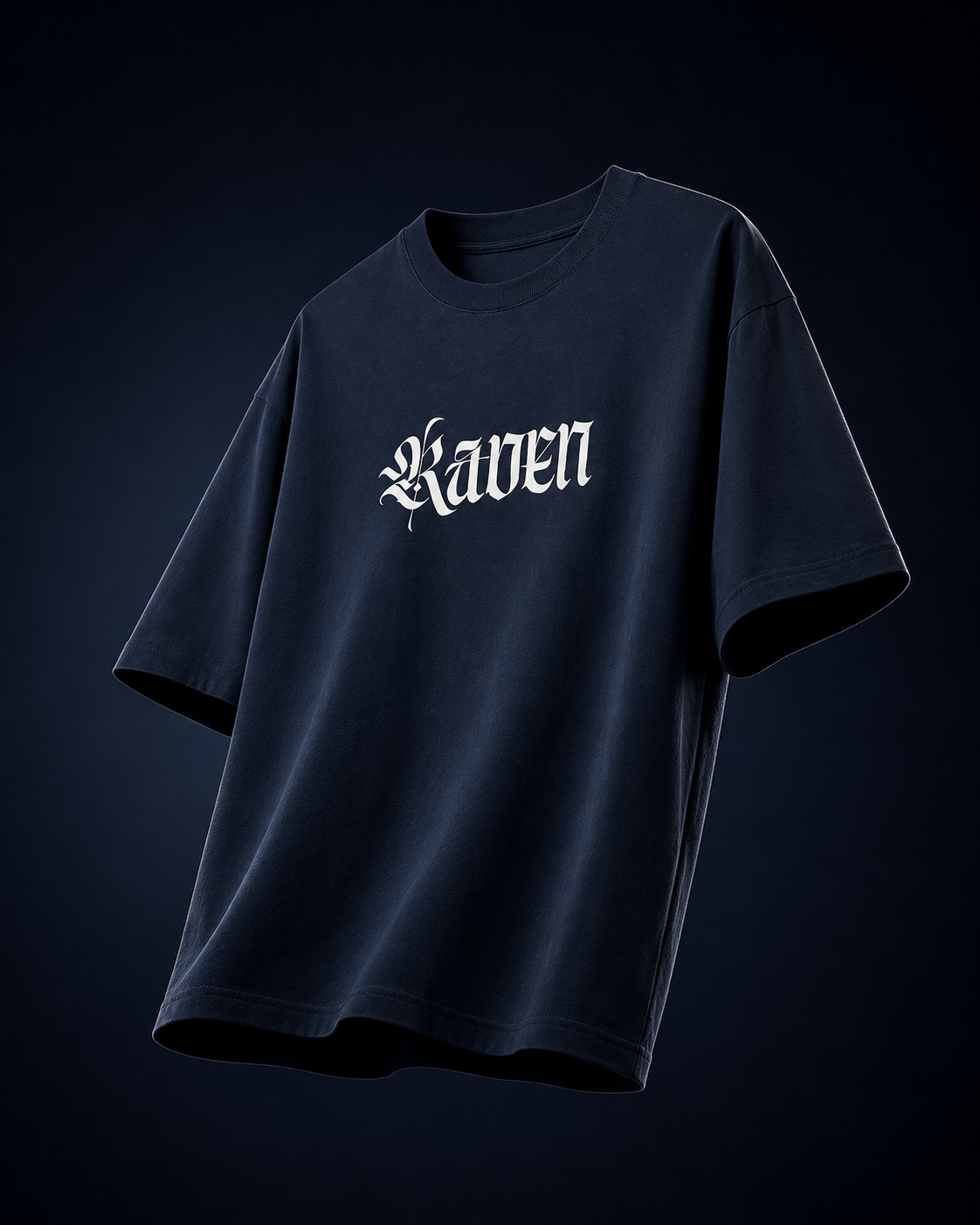 Raven Legacy Navy Blue Oversized Graphic T shirt