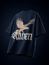 Raven Legacy Navy Blue Oversized Graphic T shirt