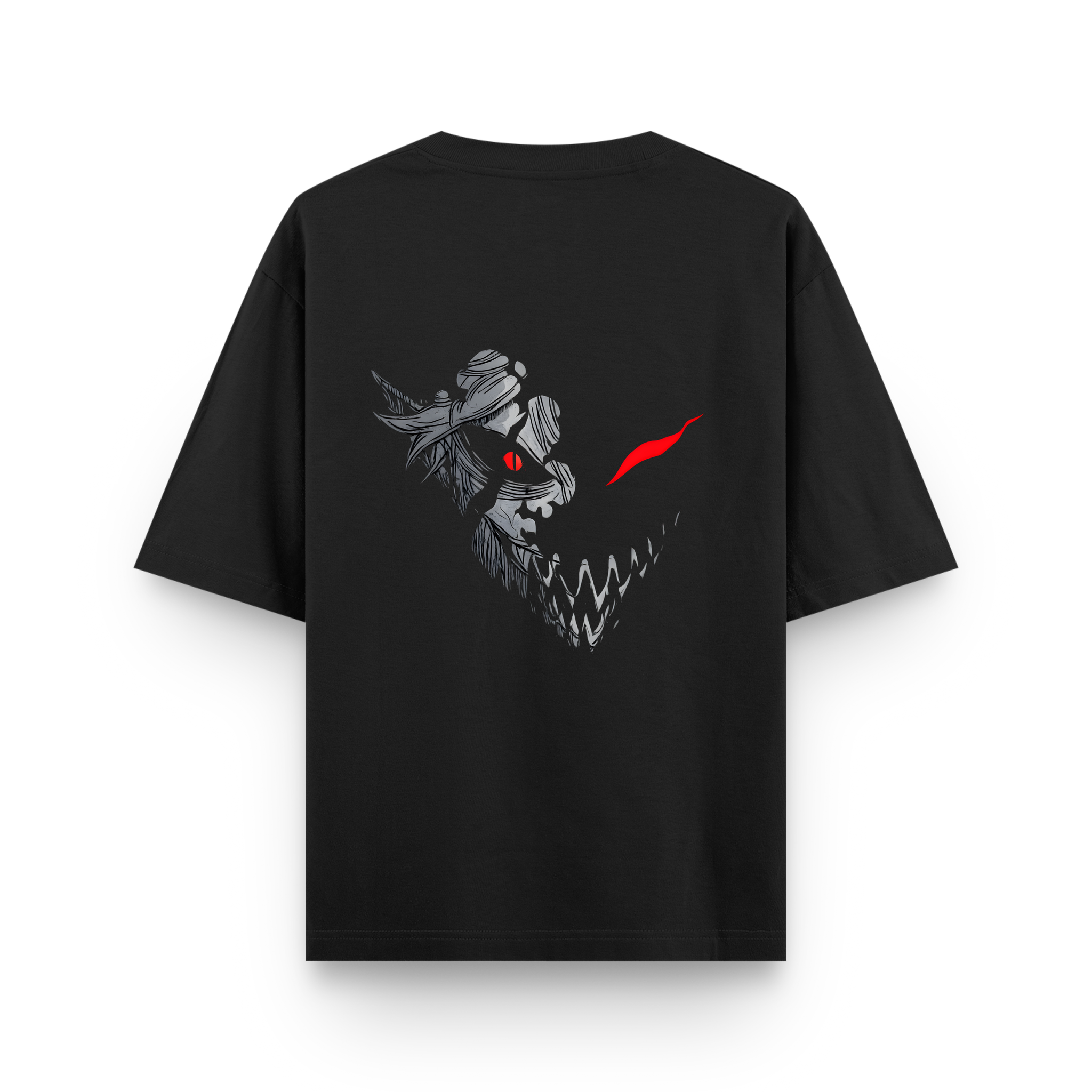 Crimson Hollow Reaper Oversized Black Anime T-Shirt