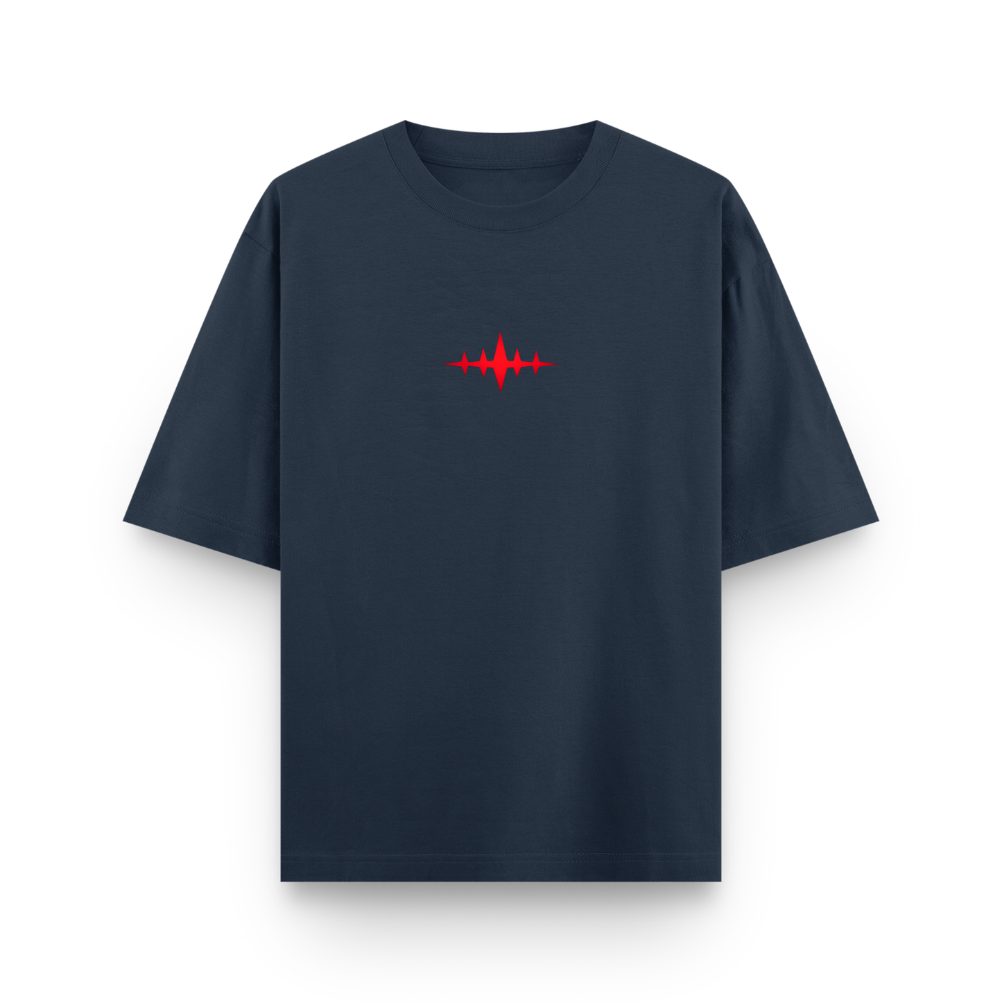 Crimson Hollow Reaper Oversized Navy Blue Anime T-Shirt