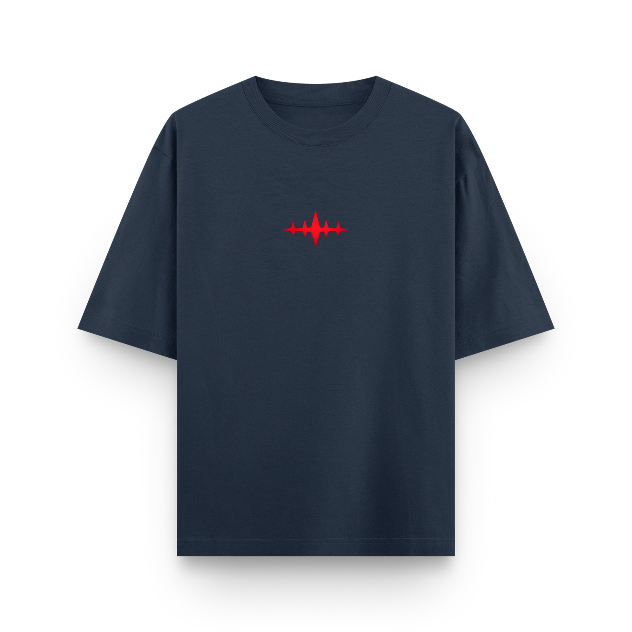 Crimson Hollow Reaper Oversized Navy Blue Anime T-Shirt