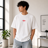 Crimson Hollow Reaper Oversized White Anime T-Shirt