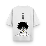 Cursed Eyes Jujutsu Anime White Oversized T-Shirt