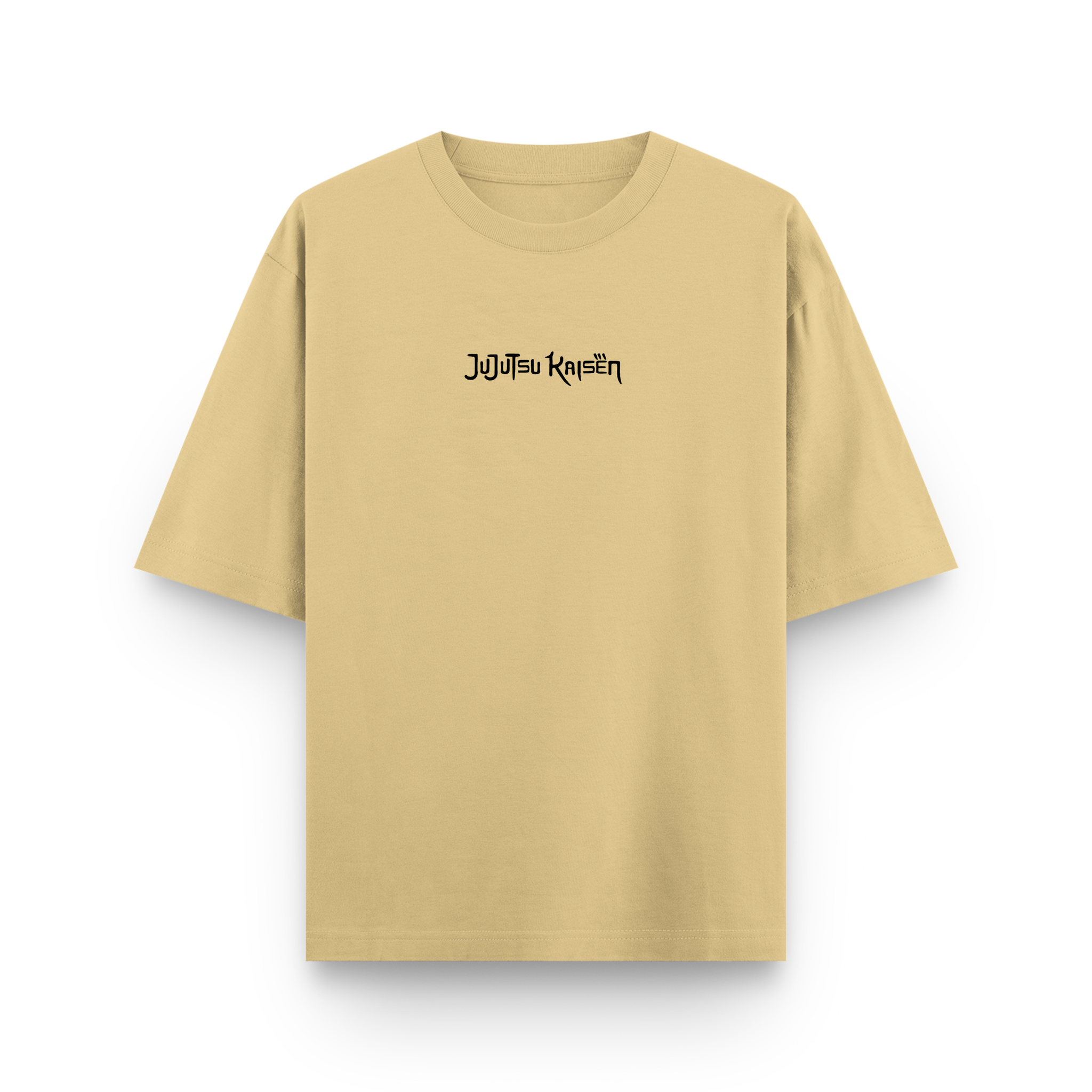 Cursed Eyes Jujutsu Anime Beige Oversized T-Shirt