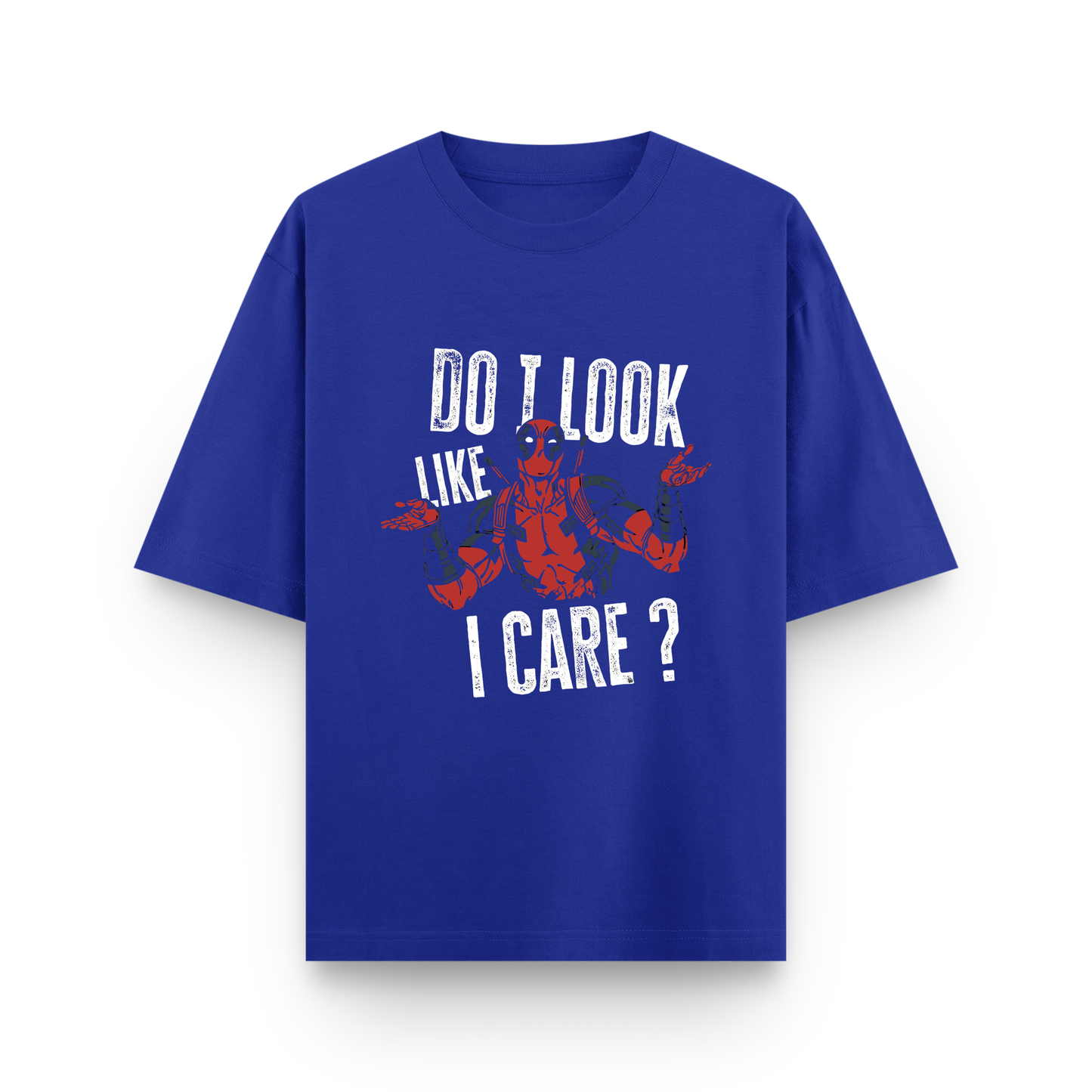 Deadpool Street Attitude Oversized Royal Blue Cotton T shirt
