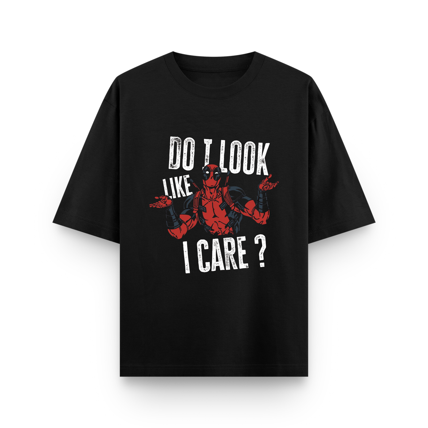 Deadpool Street Attitude Oversized Black Cotton T shirt
