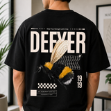 Defyer Bumblebee Cotton Oversized T shirt Black