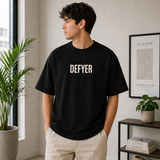 Defyer Bumblebee Cotton Oversized T shirt Black