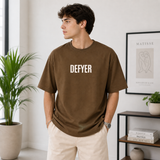Defyer Bumblebee Cotton Oversized T shirt Brown
