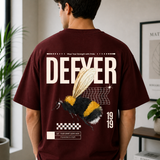 Defyer Bumblebee Cotton Oversized T shirt Maroon