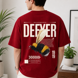 Defyer Bumblebee Cotton Oversized T shirt Red