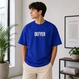 Defyer Bumblebee Cotton Oversized T shirt Royal Blue