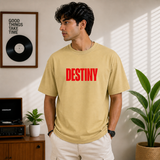 Destiny Dont Lie To Me Oversized Beige Statement T-Shirt