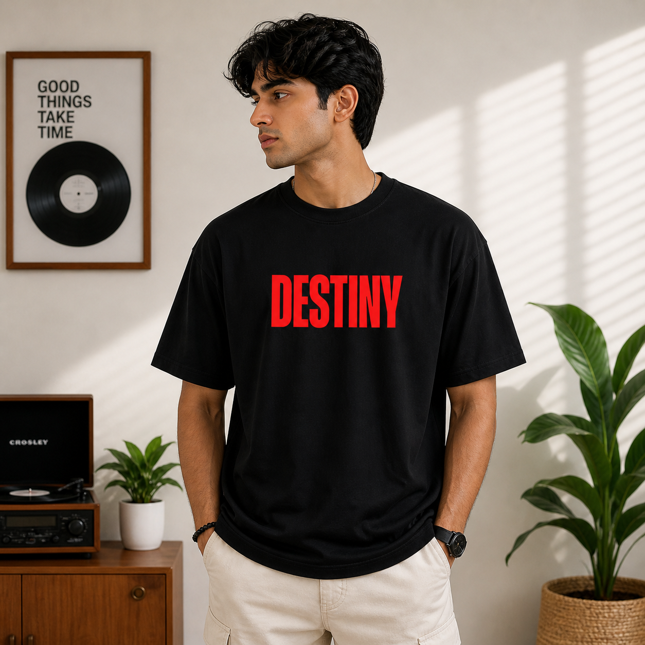 Destiny Dont Lie To Me Oversized Black Statement T-Shirt