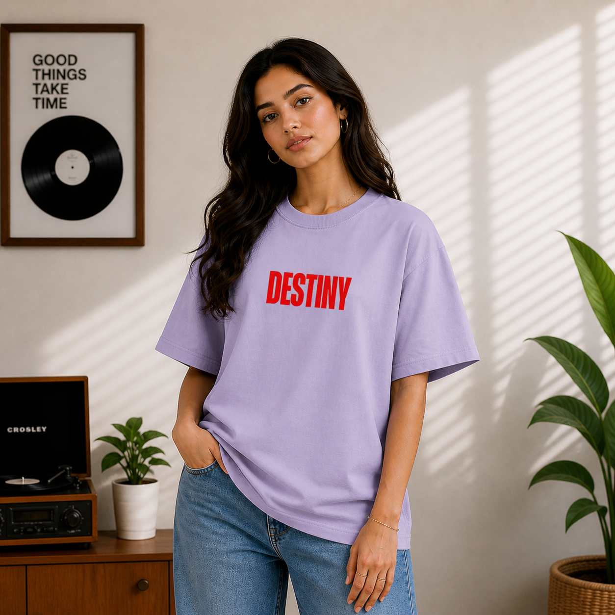 Destiny Dont Lie To Me Oversized Lavender Statement T-Shirt