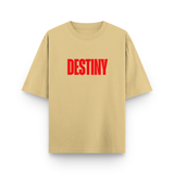 Destiny Dont Lie To Me Oversized Beige Statement T-Shirt