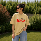 Diet Joke Humour Beige Cotton Oversized T shirt