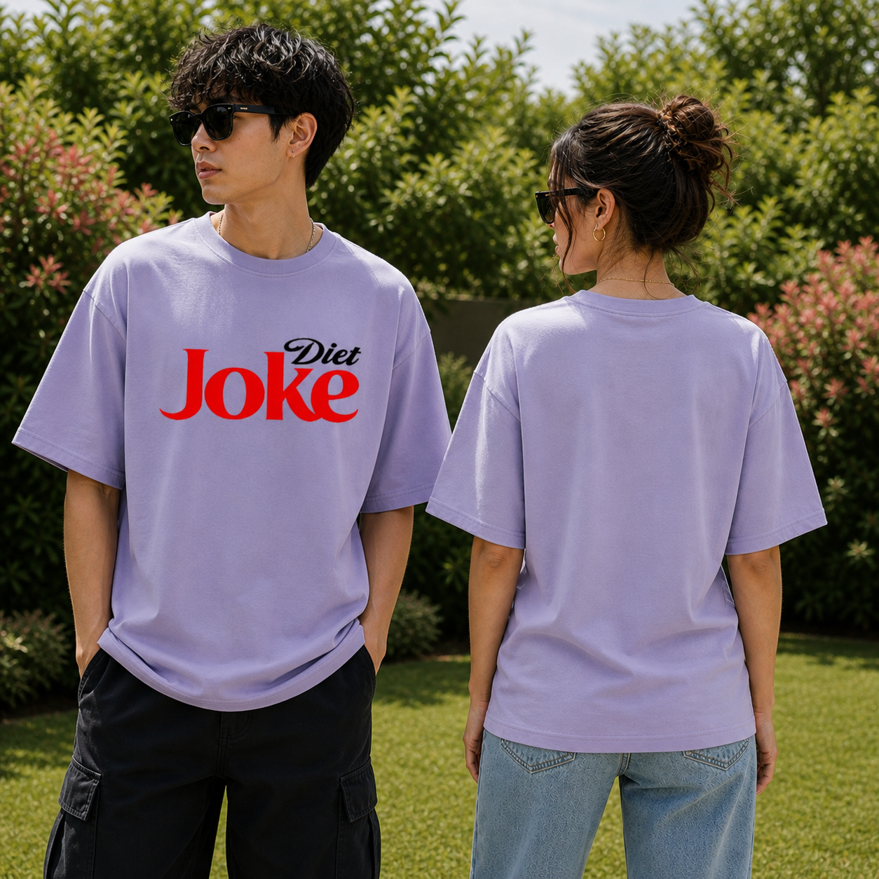 Diet Joke Humour Lavender Cotton Oversized T shirt