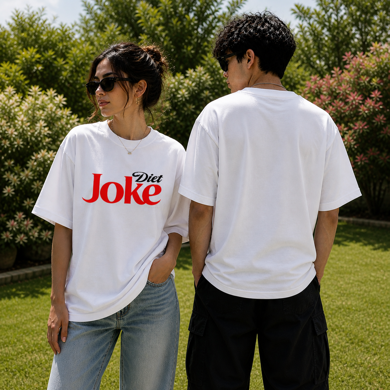 Diet Joke Humour White Cotton Oversized T shirt