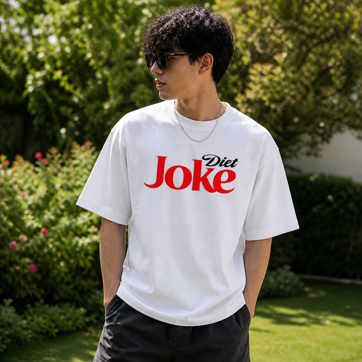 Diet Joke Humour White Cotton Oversized T shirt