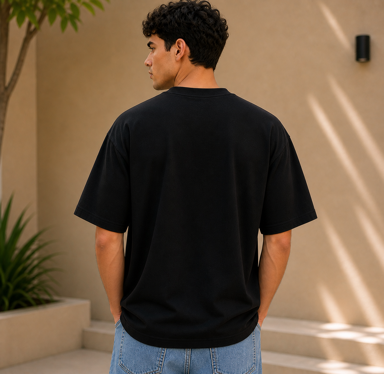 Dominate Fearlessness Oversized Cotton Tshirt Black