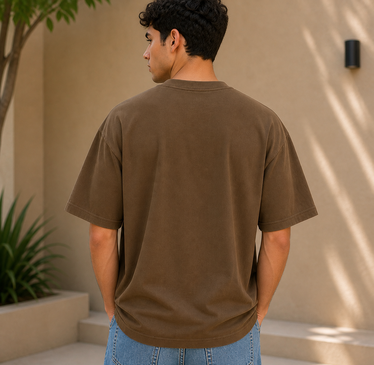 Dominate Fearlessness Oversized Cotton Tshirt Brown