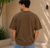 Dominate Fearlessness Oversized Cotton Tshirt Brown