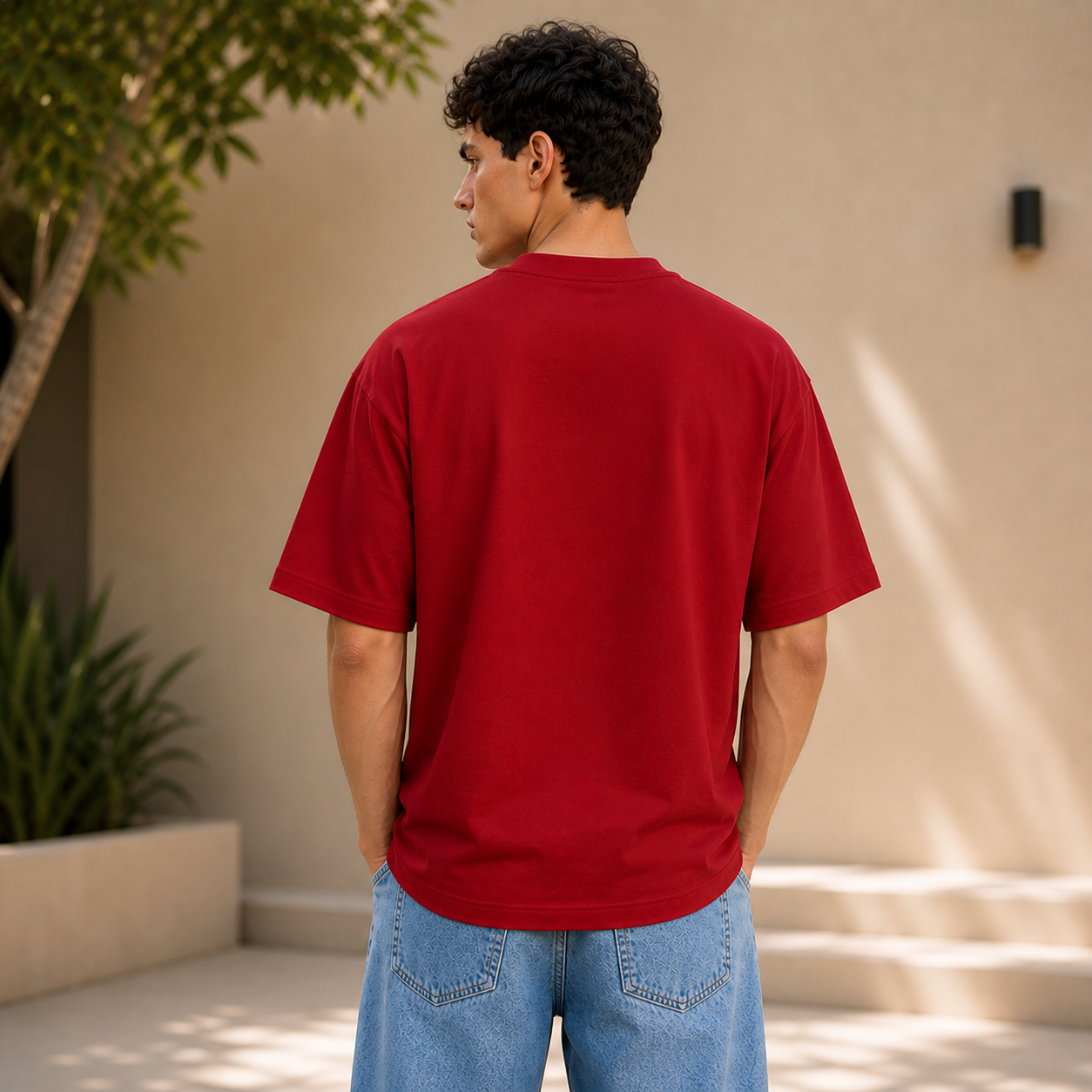 Dominate Fearlessness Oversized Cotton Tshirt Red