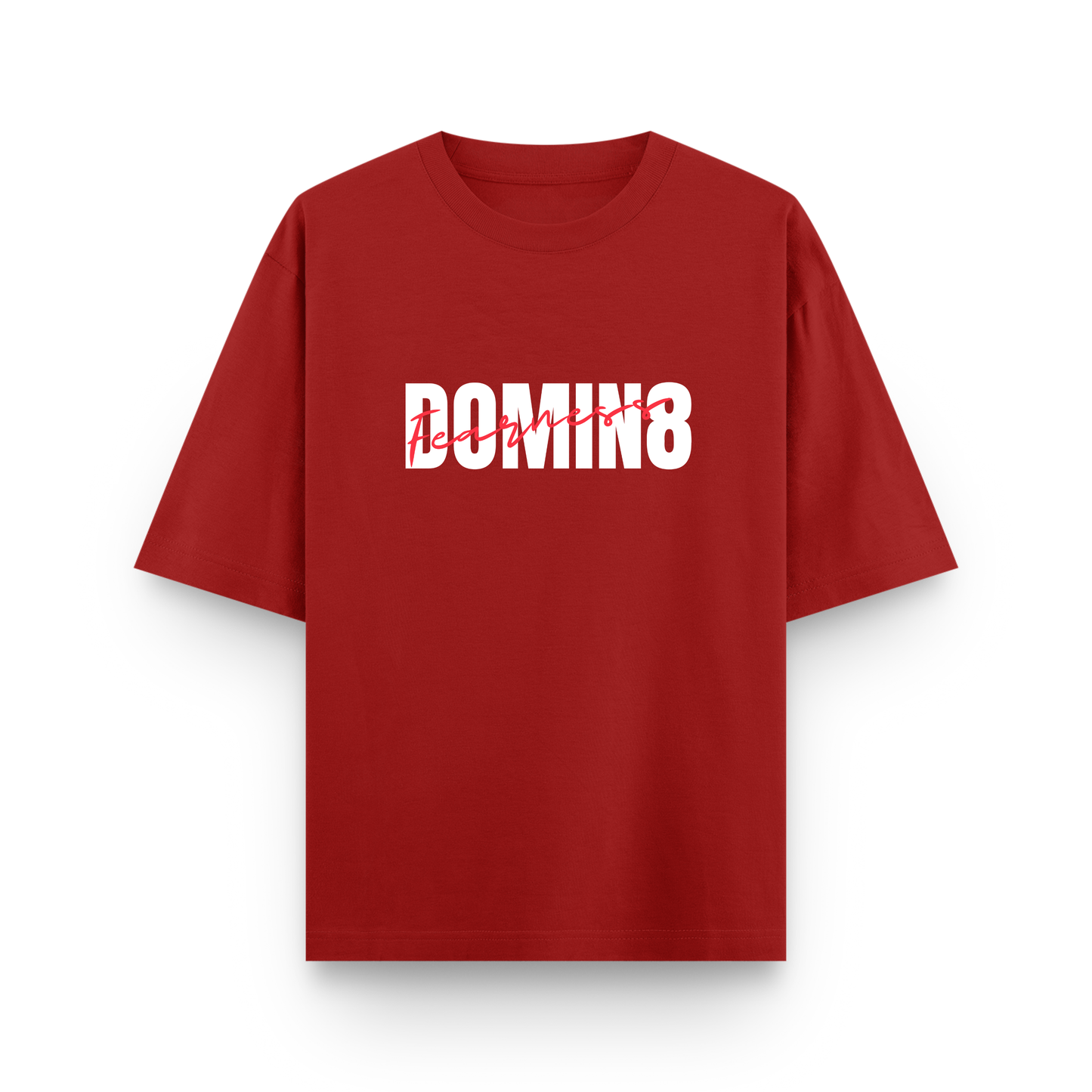 Dominate Fearlessness Oversized Cotton Tshirt Red