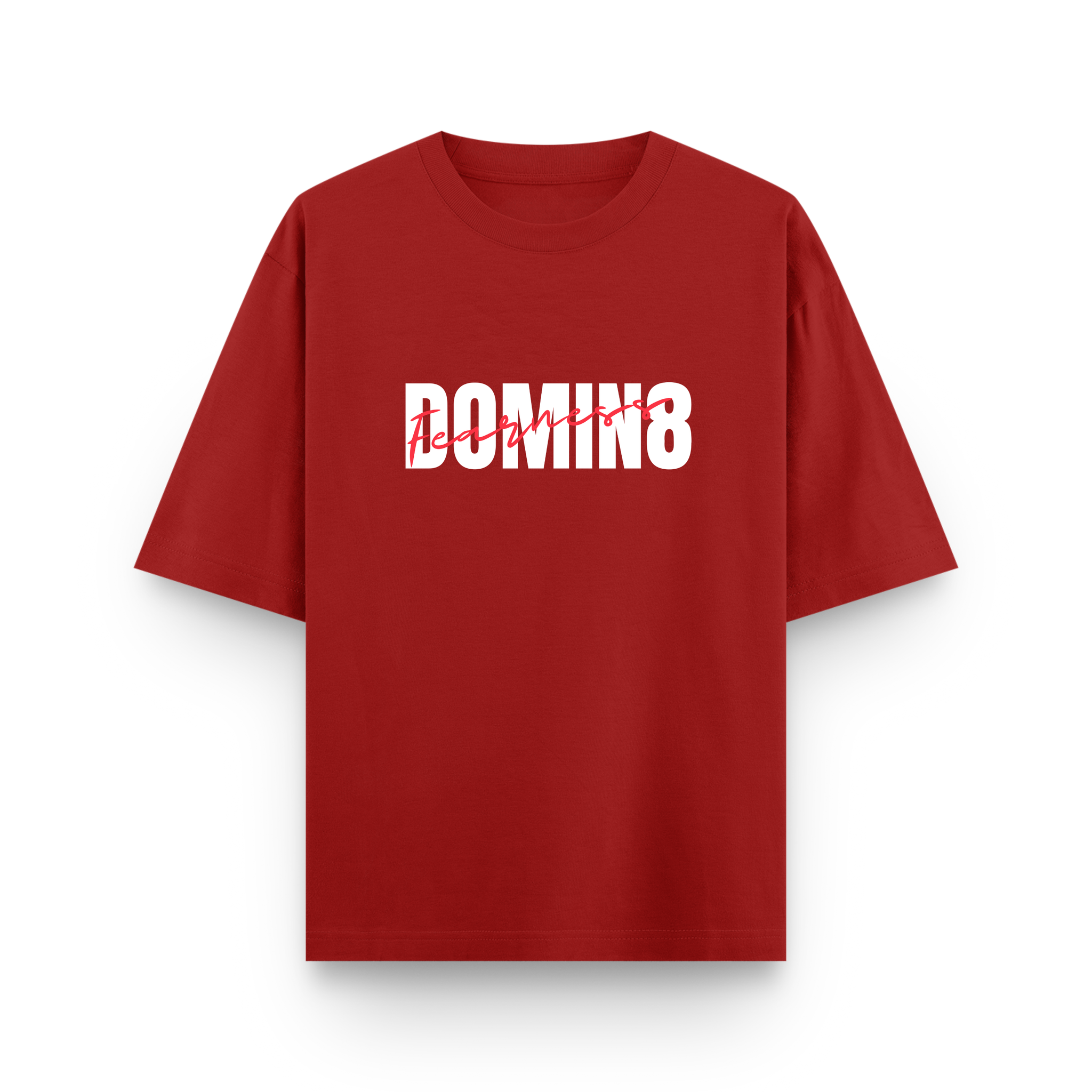 Dominate Fearlessness Oversized Cotton Tshirt Red